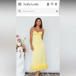 Selfie Leslie Buona Sera Hem Decoration Midi Dress Lemon